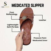 Leather Medicated Slipper ST-1006