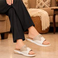 Cushioned Doctor Sole White For Comfortable Casual Slipper FT-1010
