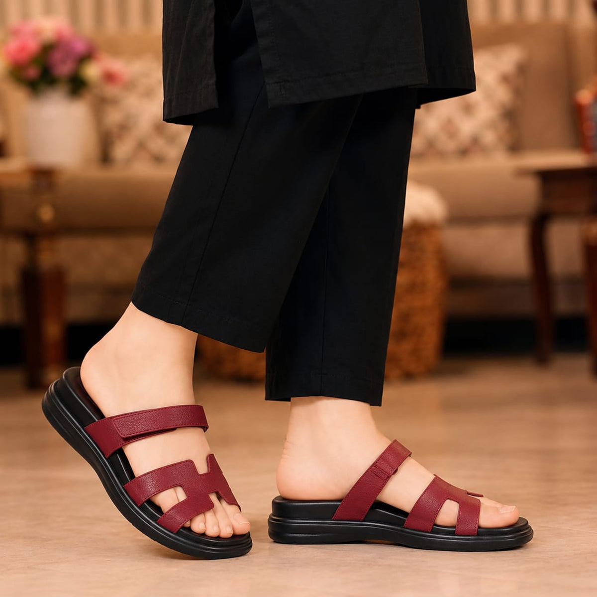 Soft Stride Very Maroon Comfortable Slippers