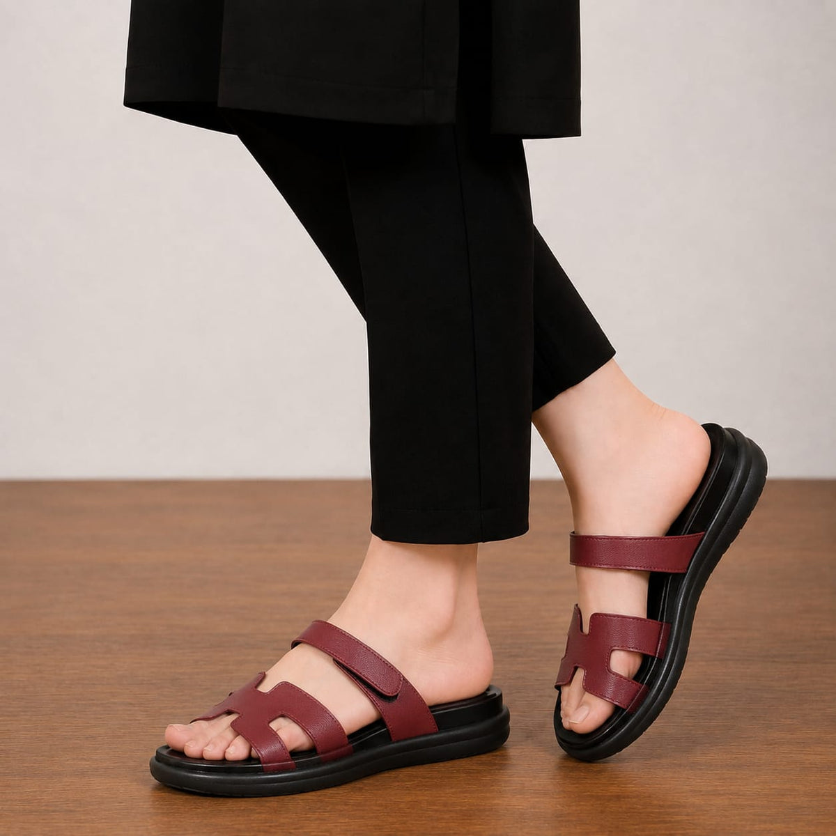 Soft Stride Very Maroon Comfortable Slippers